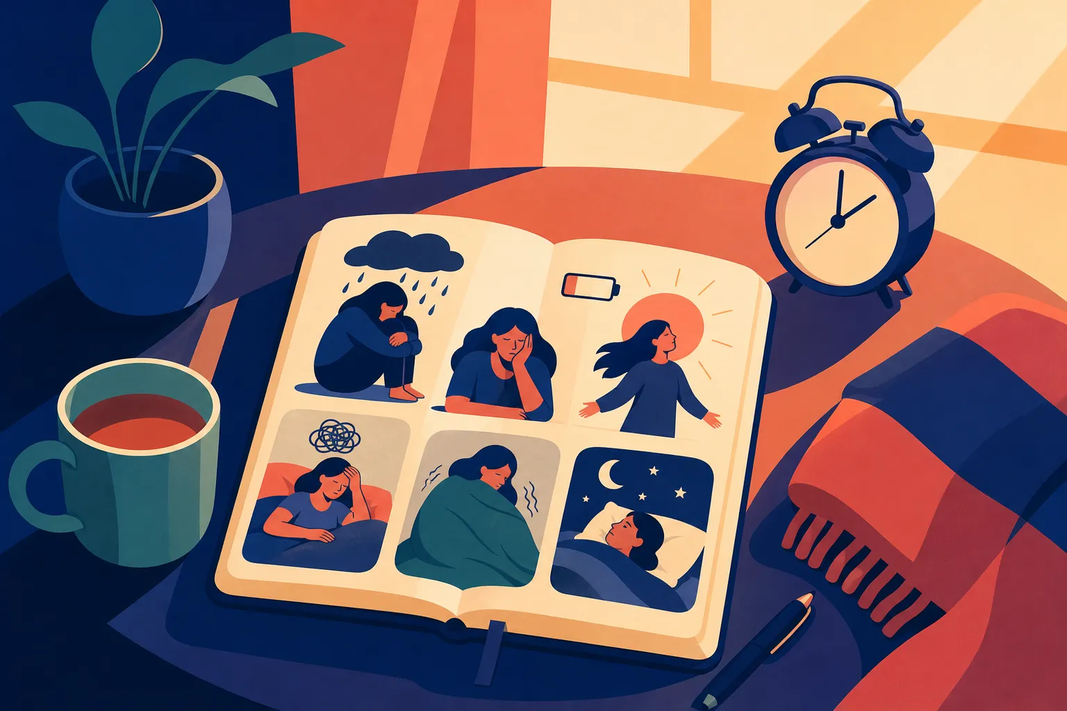 Depression can show up as a loss of pleasure, anxiety, insomnia, fatigue, and difficulty concentrating